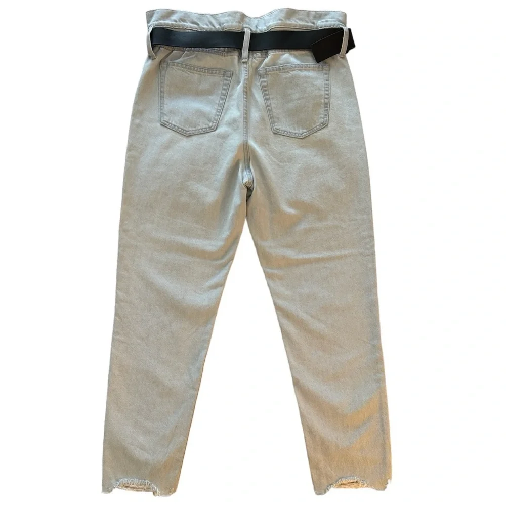 IRO Aven Belted Paper Bag Denim Jean Distressed Hem Size 29 - Picture 5 of 14